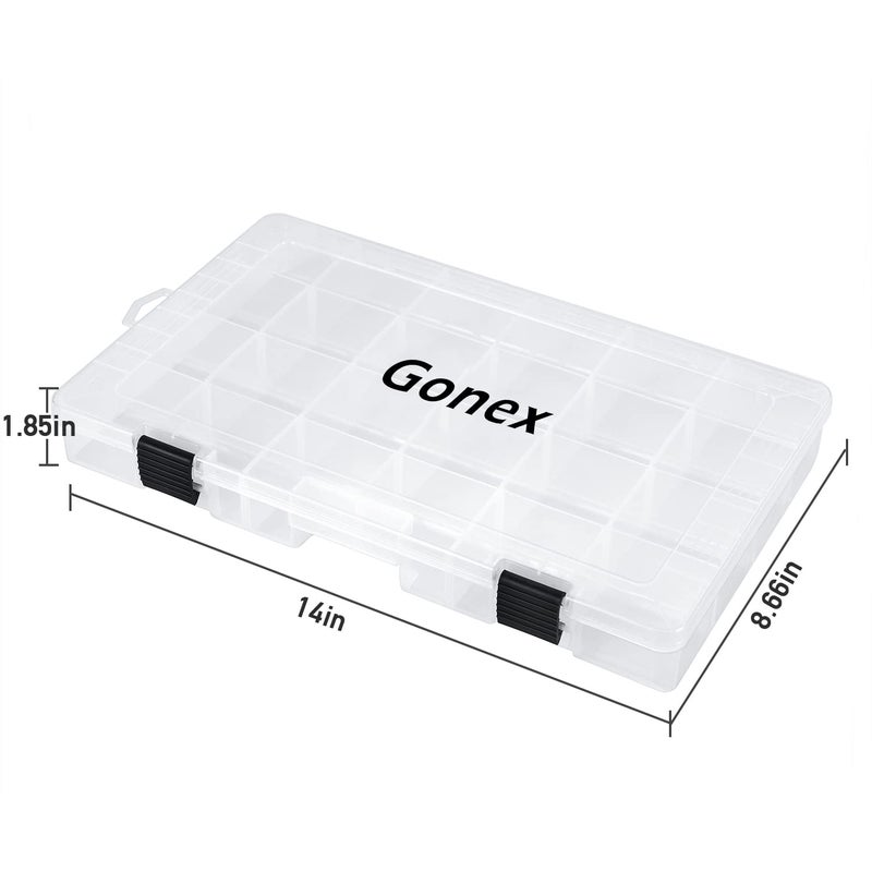 Gonex Fishing Tackle Boxes, Transparent Fish Tackle Storage with Adjustable Dividers, Plastic Box Organizer 3700 Tackle Trays, 3 Packs - Image 2